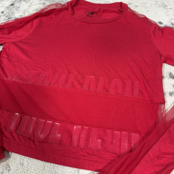 Y2K True Religion Red Mesh Long Sleeve T-Shirt - Picture 5 of 9